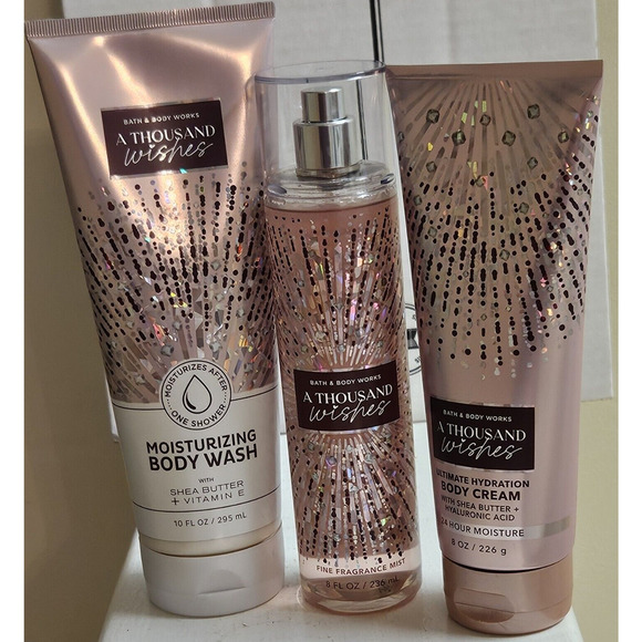 Bath and Body Works A Thousand Wishes Scented Body Lotion, Wash and Scrub Set - Picture 1 of 2